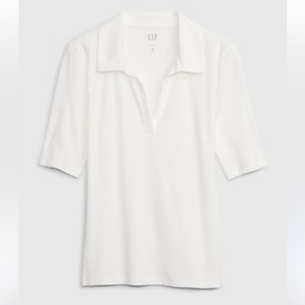 GAP women’s short sleeve ribbed collared top